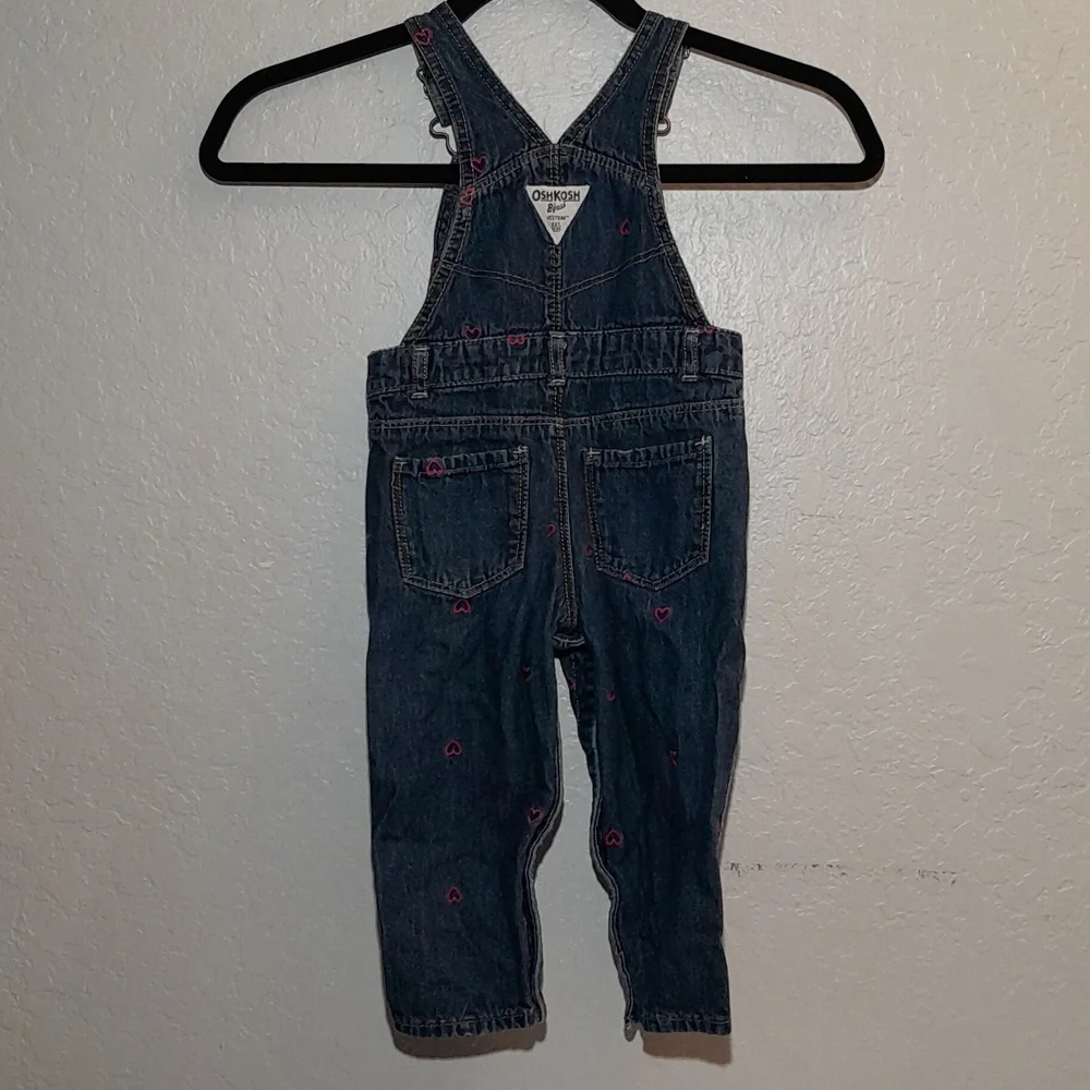 OSHKOSH BGOSH Heart Embroidered Snap Button Leg Overalls 18M